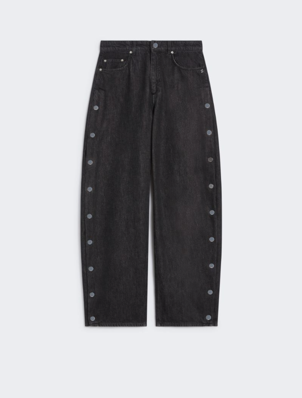 Sportmax Galante Side Poppers Wide Leg Jeans