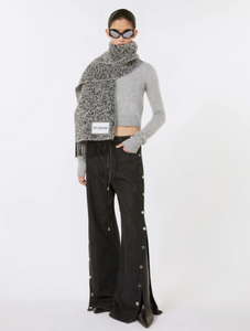 Sportmax Galante Side Poppers Wide Leg Jeans