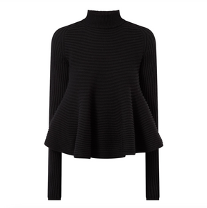 Sportmax Astice Black Peplum Sweater
