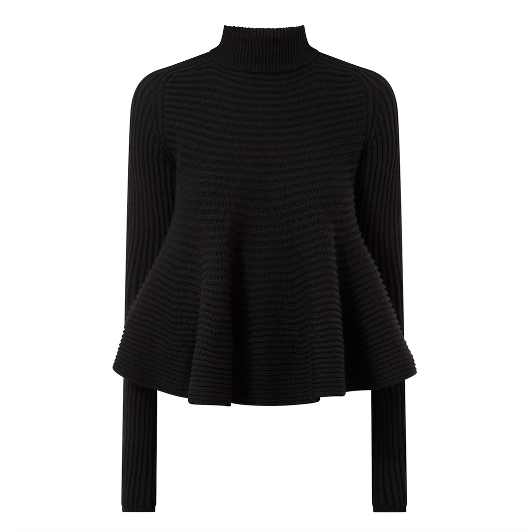 Sportmax Astice Black Peplum Sweater