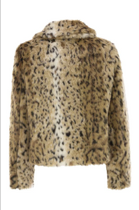 Max Mara Uta Animal Print Faux Fur Coat