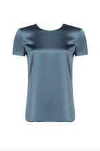 Load image into Gallery viewer, Max Mara Cortona Short Sleeve Silk Top in Avio
