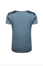 Load image into Gallery viewer, Max Mara Cortona Short Sleeve Silk Top in Avio
