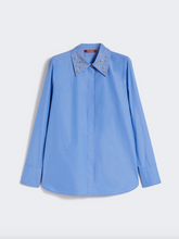 Load image into Gallery viewer, Max Mara Staffa Embroidered Collar Cotton Shirt Blue
