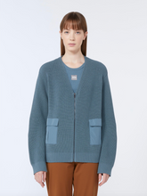 Load image into Gallery viewer, Max Mara Libero Zip Cardigan in Avio
