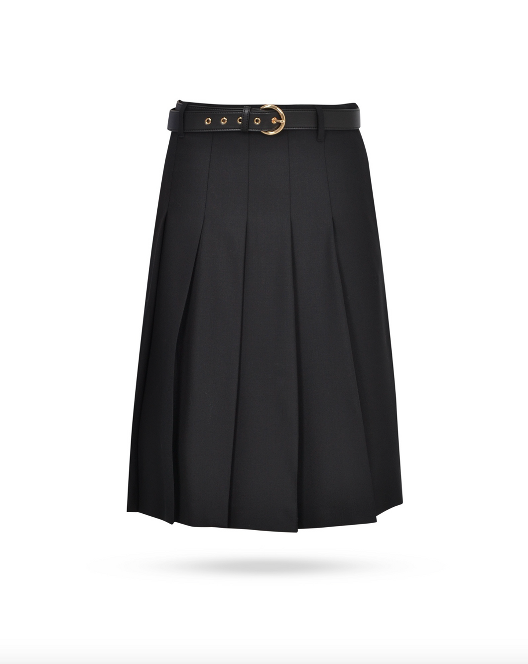 Max Mara Gimmy Pleated Wool Black Skirt