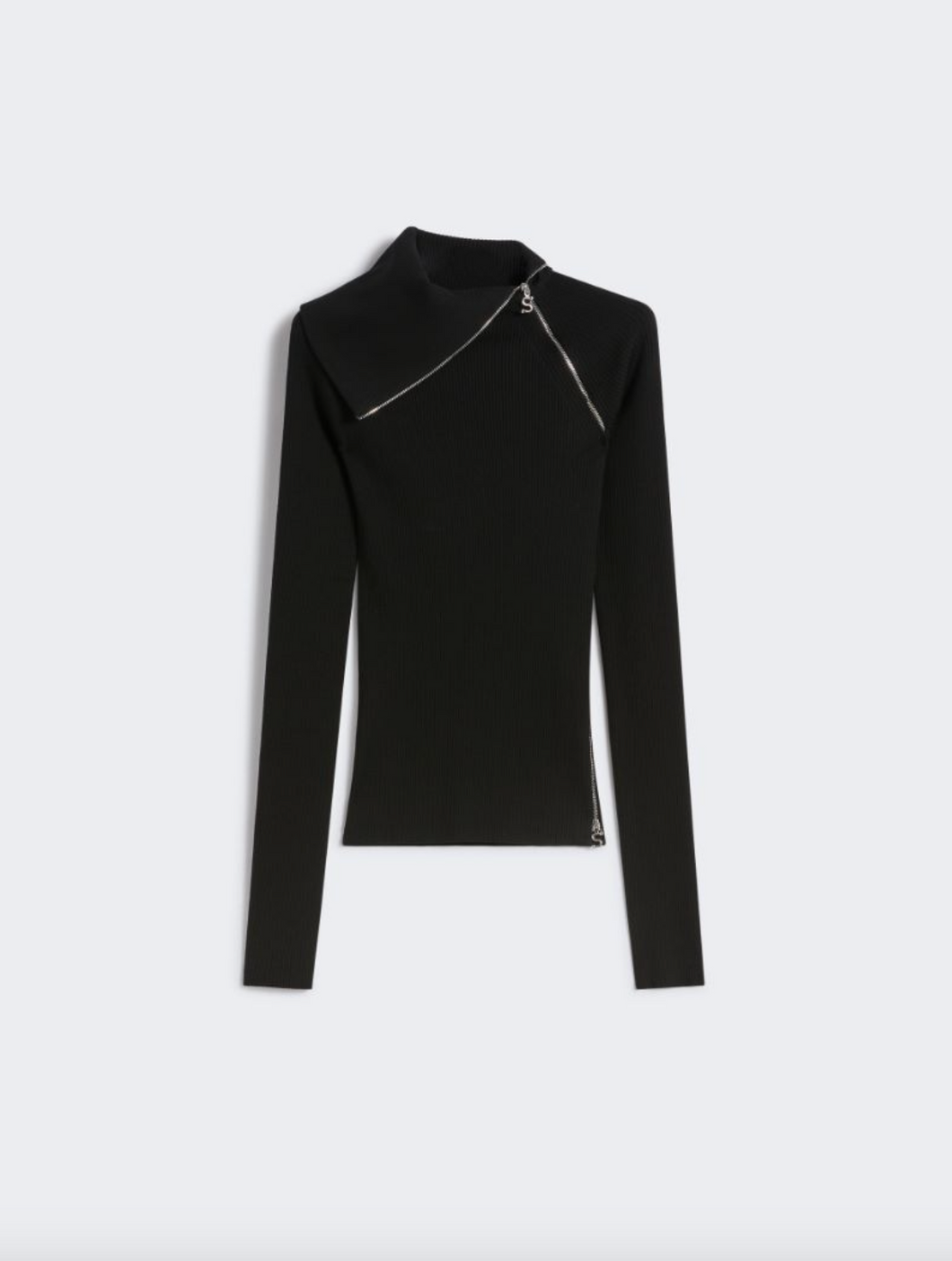 Sportmax Pinna Black Zip-up Jumper