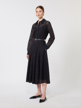 Load image into Gallery viewer, Max Mara Ricordo Navy Lace Shirt Dress
