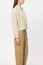 Load image into Gallery viewer, Luisa Cerano Tweed Metallic Gold Shirt Jacket
