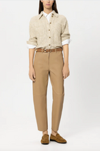Load image into Gallery viewer, Luisa Cerano Tweed Metallic Gold Shirt Jacket
