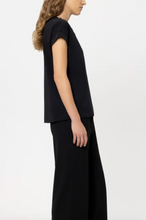 Load image into Gallery viewer, Luisa Cerano Black T-shirt with Gemstones
