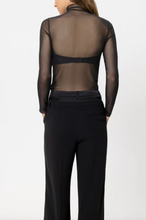 Load image into Gallery viewer, Luisa Cerano Black Mesh Top with Crystals
