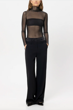 Load image into Gallery viewer, Luisa Cerano Black Mesh Top with Crystals
