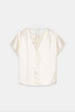 Load image into Gallery viewer, Luisa Cerano Ivory Silk Cap-sleeve Blouse
