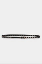 Load image into Gallery viewer, Luisa Cerano Black Leather Eyelets Belt
