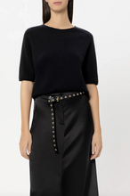 Load image into Gallery viewer, Luisa Cerano Black Leather Eyelets Belt
