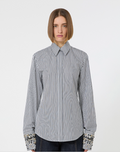 Load image into Gallery viewer, Sportmax RACCONTO Stripe Shirt With Bejewelled Cuffs
