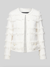 Load image into Gallery viewer, Luisa Cerano White Fringed Trim Tweed Jacket
