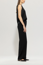 Load image into Gallery viewer, Luisa Cerano  Black Wide Leg Satin Trousers
