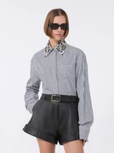 Load image into Gallery viewer, Sportmax SPXQUAGGA Cropped Stripe Shirt With Bejewelled Collar
