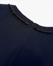 Load image into Gallery viewer, Max Mara Volto Navy Cady Cocktail Dress
