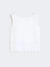 Load image into Gallery viewer, Max Mara BCHMAGGIO White Poplin Macrame Lace Top
