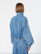 Load image into Gallery viewer, Sportmax SPDBUSSOLA Blue Denim Bomber Jacket
