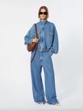 Load image into Gallery viewer, Sportmax SPDBUSSOLA Blue Denim Bomber Jacket
