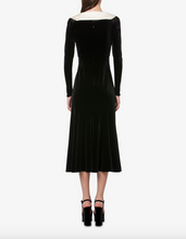 Load image into Gallery viewer, Philosophy di Lorenzo Serafini Black Stretch Velvet Dress
