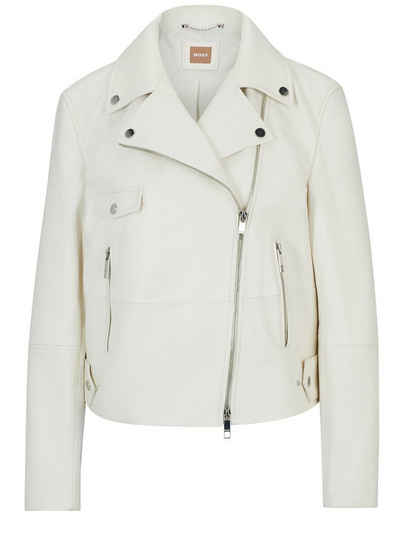 Hugo Boss Sajina Leather Biker Jacket Alberre Odette