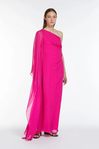 Max Mara One-Shoulder Vallet Silk Evening Gown