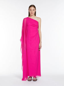 Max Mara One-Shoulder Vallet Silk Evening Gown