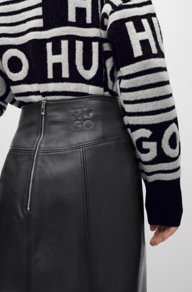 Hugo Boss Lumilli Leather Pencil Skirt